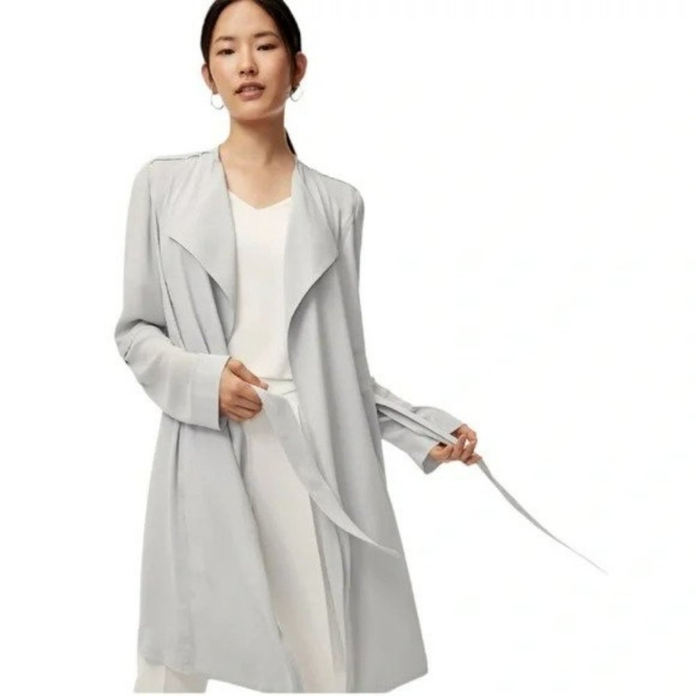 Aritzia Babaton Flowy Trench Coat in Gray Blue . Size Xs